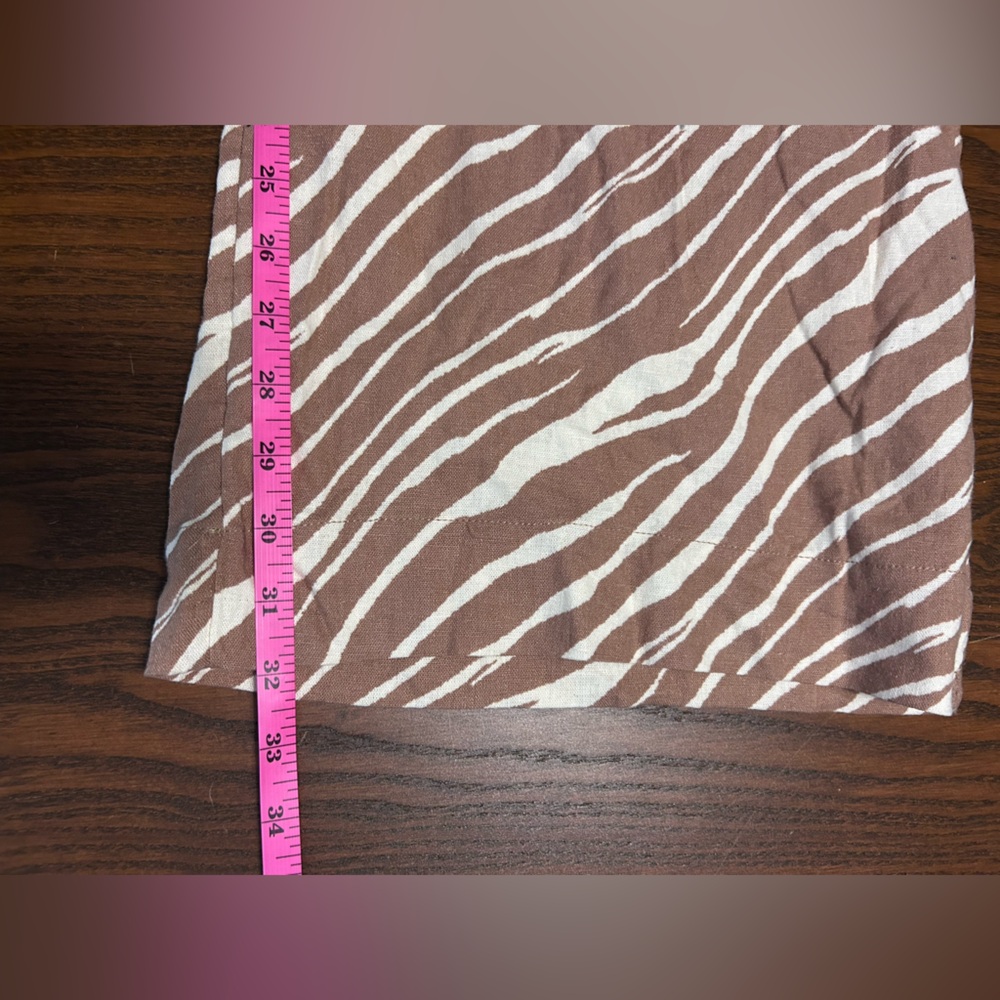 NWT A New Day High-Rise Wide-Leg Linen Pull-On Pants, brown/white size XL - Picture 9 of 10